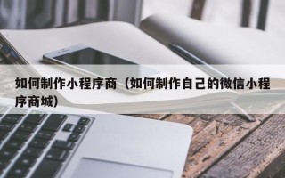 娄底如何制作小程序商（如何制作自己的微信小程序商城）